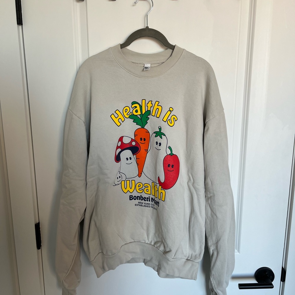 Bonberi Mart merch “Health is Wealth” sweatshirt